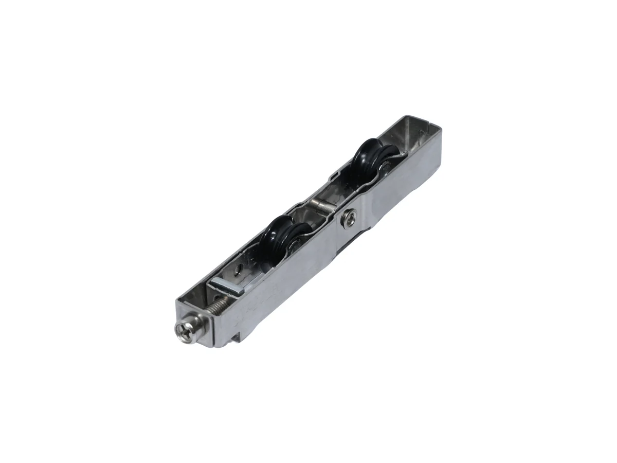 Two wheel sliding roller carriage in a stainless steel body