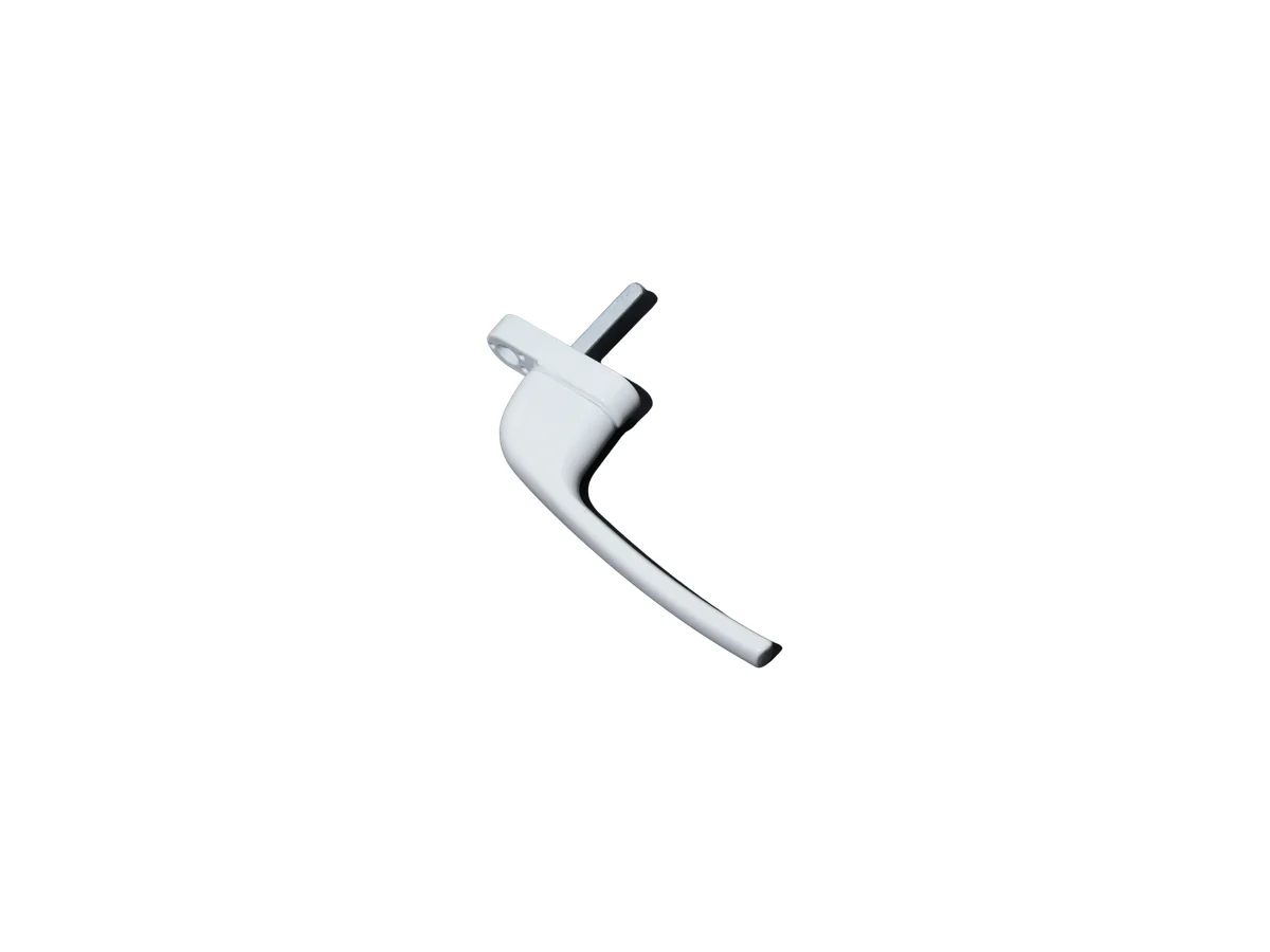 White casement handle for outward opening sashes