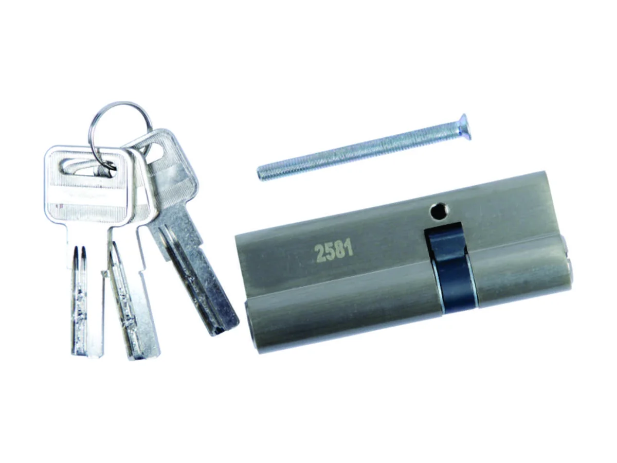 Euro profile double cylinder lock with keys and fixing screw