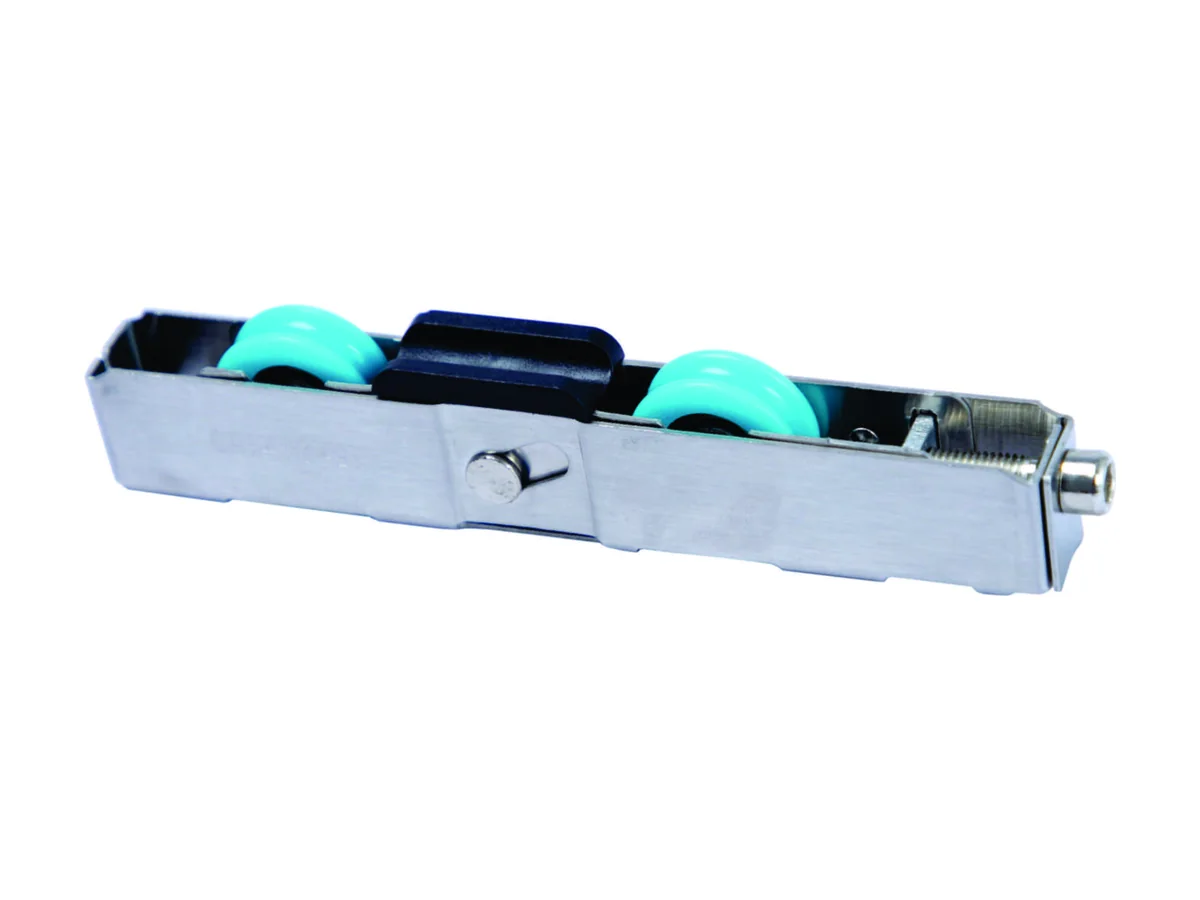 Adjustable two wheel sliding roller used in residential windows